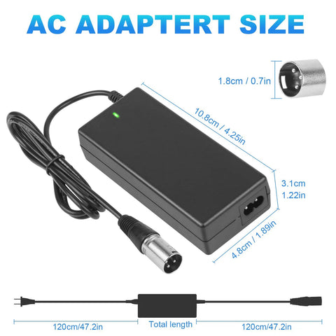 SGS Certified 58W 29V 2A Electric Scooter And Bike Battery Charger With XLR Plug And Play AC Adapter Power Supply That Fits 24V Battery Packs Compatible With Bladez XTR eZip 400 500 750 900 Mongoose M200 M250 M300 M350 M500 Z350