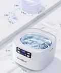 Powerful 45KHz Ultrasonic Jewelry Cleaner With 25oz Stainless Steel Tank, 35W Power, 5 Cleaning Modes And Timer, shown with accessories