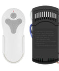 Remote Ceiling Fan Control Kit With 3 Speed Settings And Separate Light Dimmer showing remote and receiver