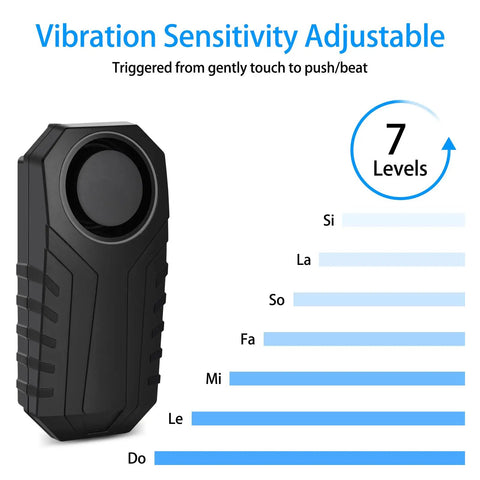 Wireless Bike Alarm With Remote For Ebikes And Motorcycles Anti Theft Vibration And Motion Sensor 7-level Sensitivity