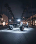 Truck with 12 Pod White Rock LED Underglow Lights Kit 6000K Pure White IP68 Waterproof lighting street at night
