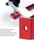 4 Pack M8 T Slot Nuts For 30 Series Aluminum Profiles With Galvanized Finish Pro Grade Easy Install For Woodworking Tables And Table Saws Replaceable Linear Motion Parts Red shown in use with clamp