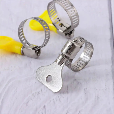 50 Piece Stainless Steel Hose Clamp Kit With Adjustable Worm Gear Pipe Clips For Car Air Fuel Water Lines 4 Sizes 8 To 25mm Durable Sealing, close-up