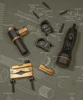 All In One Scope Mounting Kit With Laser Bore Sighter, Reticle Leveling System And Fat Wrench components on grey mat