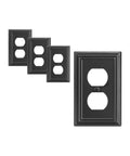 Set Of Four Black Metal Outlet Covers For Outlets Measuring 4.88 By 3.13 Inches Durable Wall Plates For Kitchen And Home Upgrade Your Space