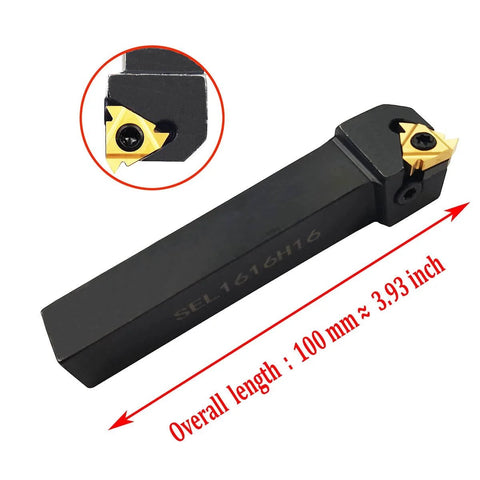 Two-Piece CNC Lathe Carbide Indexable Threading Tool Holder Set With SER1616H16 And SEL1616H16, Workhorse, with 16mm Shank