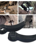 Beefy Bullhorn Type Half Shaft Removal Tool Set Lever Pry Adaptor in use for auto repair, showing heavy duty chrome vanadium gear.