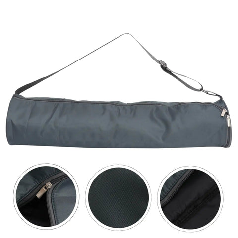 Large Capacity Yoga Mat Carrier Bag With Adjustable Shoulder Strap And Full Zip Closure Ventilated Waterproof Lining Pocket For Keys Phone And Music Player Perfect Gym Travel And Yoga Sessions displayed hanging.