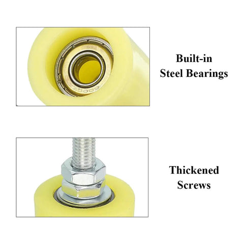4 Pack Slide Gate Guide Rollers For Sliding Doors Gate Roller Guides With Beefy Nylon Bodies, built-in steel bearings and thickened screws