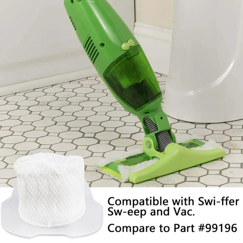 Replacement Vacuum Filter For Sweep Vac Floor Cleaner Model 370000617 Replaces Part 99196 Pack Of 12 and green vacuum
