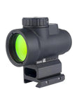 MRO SD 1x25 Red Dot Sight with Adjustable LED 2.0 MOA Red Dot and full co-witness mount, side view, rugged design, for AR rifles and pistols