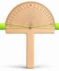Heavy Duty Angle Finder Ruler And Protractor Tool For No Sweat Woodworking Layouts With Crisp Degree Markings and green strings.