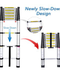 Telescoping Extension Ladder 12 and a Half Ft Aluminum Alloy Lightweight Workhorse for Roofing with slow-down design feature.