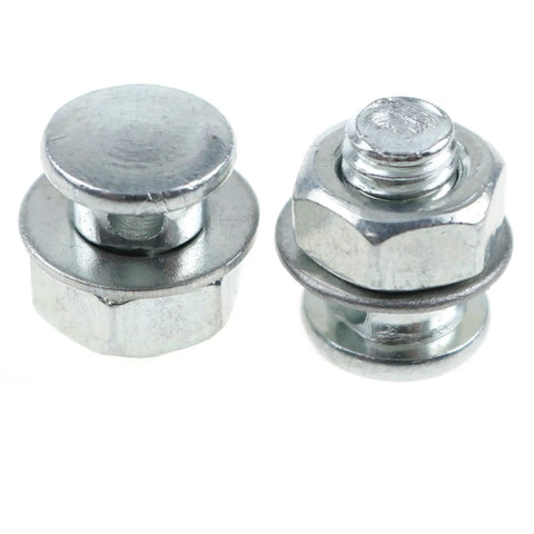 4 Pack Cable Anchor Bolts For Bicycle Brake Cables Cantilever Regulator Clamps With Nuts And Washers, iron alloy, close-up view