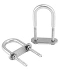 Four pack marine stainless steel U bolts with nuts and plates
