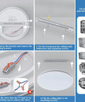 Installation guide for LED Flush Mount Ceiling Light 10.3 Inch 20W 5000K Daylight IP44 Waterproof Ceiling Fixture.