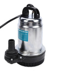 Badass Cordless Submersible Sump Pump With Supercharger 24000mAh Battery, silver metallic body, portable design, suitable for flooding.