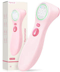 No Touch Infrared Thermometer For Kids And Adults With One Second Reading Pink Non Contact Medical Thermometer Hospital Grade Accuracy Quick Temp Check For The Whole Family, pink handheld unit and box