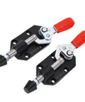 Two Pack Push Pull Toggle Clamp Set, Adjustable 20mm Quick Release Clamp For Woodworking Jigs And Fixtures, red handles