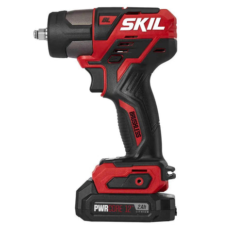 Brushless 12V 3 Eighth Inch Impact Wrench With PWR CORE 12 Battery Includes 2.0Ah Lithium Battery And PWR Jump Charger Compact Power For Tight Spaces Longer Run Time Lightweight Pro Grade Torque Performance