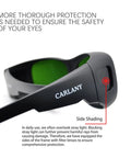 OD 5 Plus IPL Safety Glasses With 200 To 2000 Nanometer Broad Spectrum Absorption UV400 Blocking, side shading detail view.