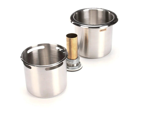 Dipperwell Faucet With 0.40 GPM Flow Tower And Bowl Assembly, Slick Polished Chrome Brass Body, Deck Mount, Single Lever Ceramic Cartridge, OEM Replacement Part