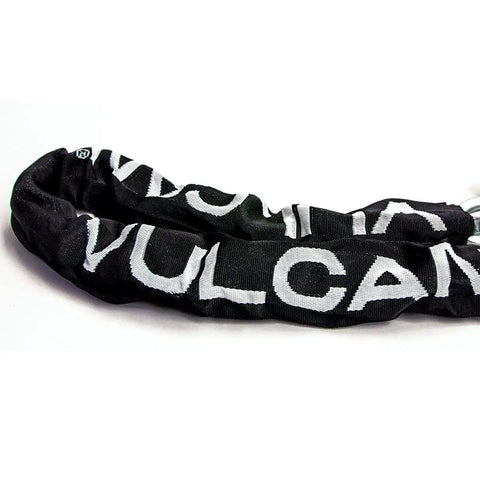 Close-up of a Case-Hardened Security Chain 3/8-Inch By 3-Feet Long With Cordura Wear Pad, showing durable black covering.