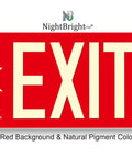 Frameless Red Photoluminescent Exit Sign With Removable Arrows No Wiring Required UL 924 Listed NFPA 101 IBC Compliant Aluminum