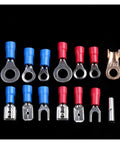 Top Quality 300 Pc Crimp Connector Assorted Set With Insulated Butt Ends For Electrical Wiring Red And Blue Copper Terminals Kit To Finish Any Job Right, assorted ring and fork terminals