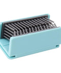 Reusable Silicone Drain Protector for Bathtub Shower Wall, soft silicone hair catcher with gray bristles, compact size