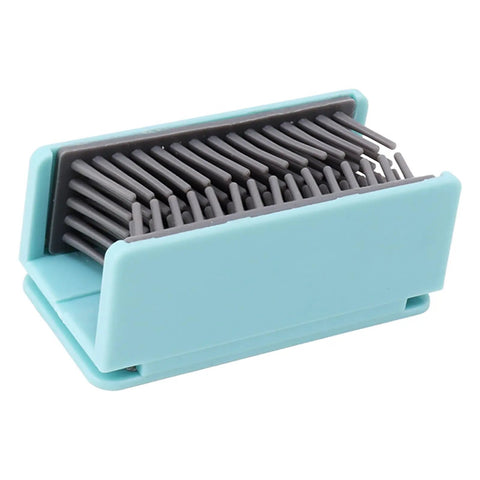 Reusable Silicone Drain Protector for Bathtub Shower Wall, soft silicone hair catcher with gray bristles, compact size