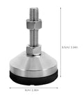 Heavy Duty Adjustable Leveling Feet Set For Shelving, Machinery, Tables, And Furniture, Stainless Steel Legs with non slip base.