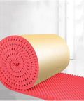 Premium Self Adhesive Acoustic Foam Panels For Walls, rolled foam with red spikes, 39 inches wide for soundproofing.