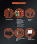 Cordless Mini Car Polisher 12V Micro Random Orbital Buffer package contents including polisher, pads, batteries, and bag.