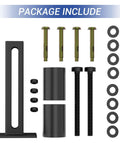 Adjustable Slide Gate Guide Roller For Heavy Duty Sliding Gates package with metal bracket, nylon wheel, bolts, and washers.