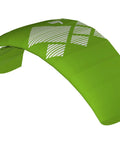 Green Fluxx 1.8 R2F Trainer Kite with white patterns, beginner-friendly power kite for stable flight and easy setup.