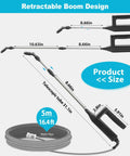 Electric Sprayer Wand With 31 Inch Telescoping Pole, 3 Adjustable Pressures, Battery Powered Garden Sprayer dimensions