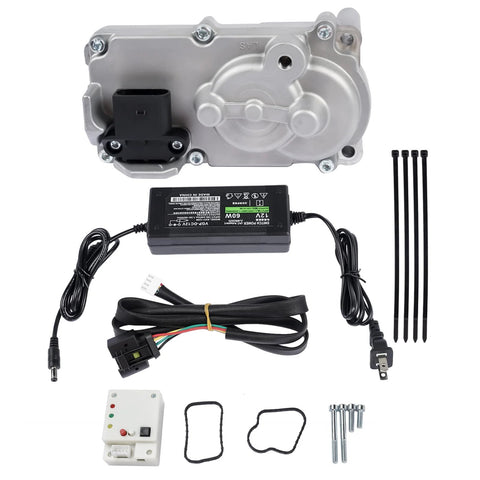 Turbo actuator replacement kit by Koomaha for 6.7L Cummins with control module and wiring harness.