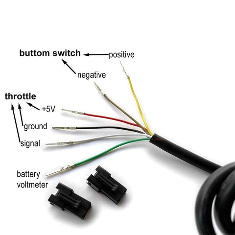 Wiring details for Thumb Throttle For E Bike And Scooter 24V 36V 48V With 150 Cm Cable Black Finish Durable Bike Accelerator