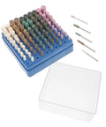 Pro Grade Polishing Buffing Wheel Bits Kit For Rotary Tools Mixed Materials 100 Pieces with storage case shown open