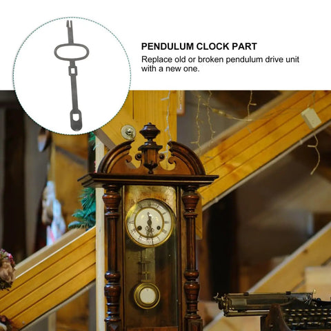 Vintage Clock Pendulum Replacement 4.92 x 1.37 x 0.27 In for Antique Grandfather Clocks, image showing clock and pendulum part