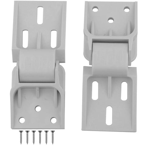 Two Pack Universal Freezer Hinges For Chest Freezers And Refrigerators, 3 Hole Counterbalance Friction Folding Door Hinges, 95 To 110 Degree Adjustable Grey Plastic Replacement Parts