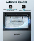 Automatic cleaning feature of Crystal Clear Ice Cube Bar Grade Commercial Ice Maker 120 Lbs Per Day Stainless Steel Under Counter