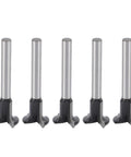 Aramox T Shape Arc Bending Router Bit Kit Built From Top Tier Cemented Carbide For Super Durable Woodworking, five pieces.