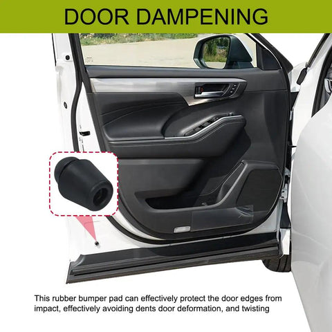 Heavy Duty Rubber Car Door Bumpers 10 Pack Oem Fit 82191 28010 Universal Front Rear Edge Guards close-up of bumper pad on vehicle door.
