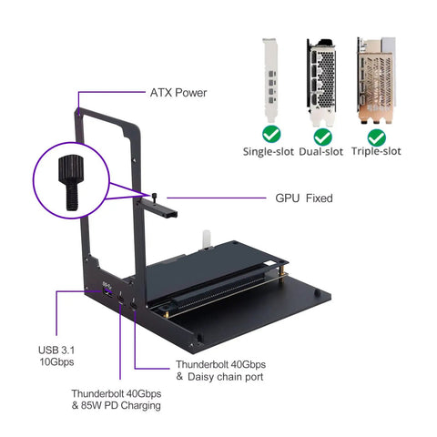 Kick Your Laptop Rig Into Overdrive With This Rock Solid External Egpu Dock, featuring ATX power and GPU slot for high performance.