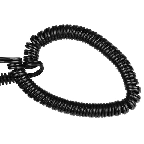 Black coiled suction tubing for Smooth 12V Oil Extractor Pump For Quick Engine Oil Swaps With Self Priming Gear Mechanism.