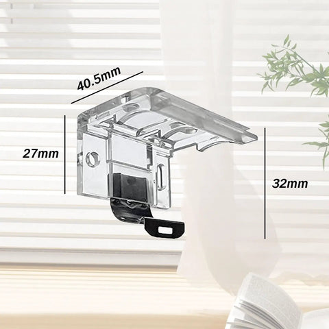 2 Pack Replacement Brackets For Cordless Window Blinds With Metal Clip, dimensions shown, easy install headrail clip