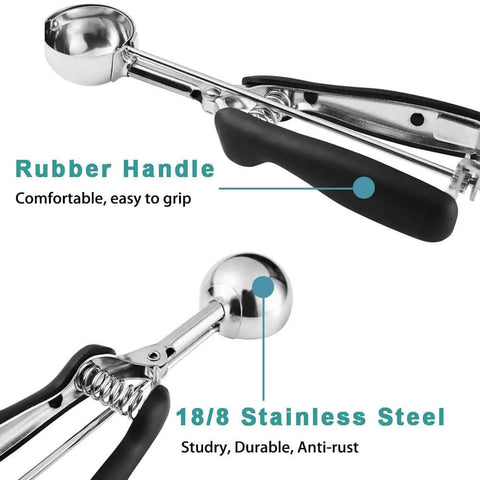 Two Tablespoon Cookie Dough Scoop For Baking Size 40 With Spring Loaded Mechanism And Comfortable Grip Stainless Steel Cookie Scoop