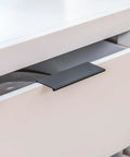 Black 5 Inch Edge Finger Cabinet Pulls Set Of 10 For Kitchen Cabinets And Furniture Doors, Aluminum Alloy Drawer Handles, easy installation shown